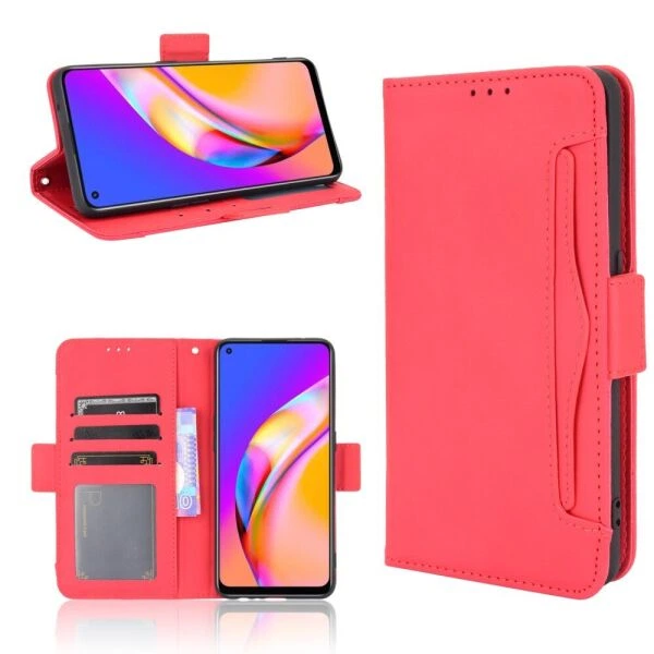 Чехол-книжка с кармашками Deexe Wallet Stand для OPPO Reno 5 Lite - Red - изображение 8