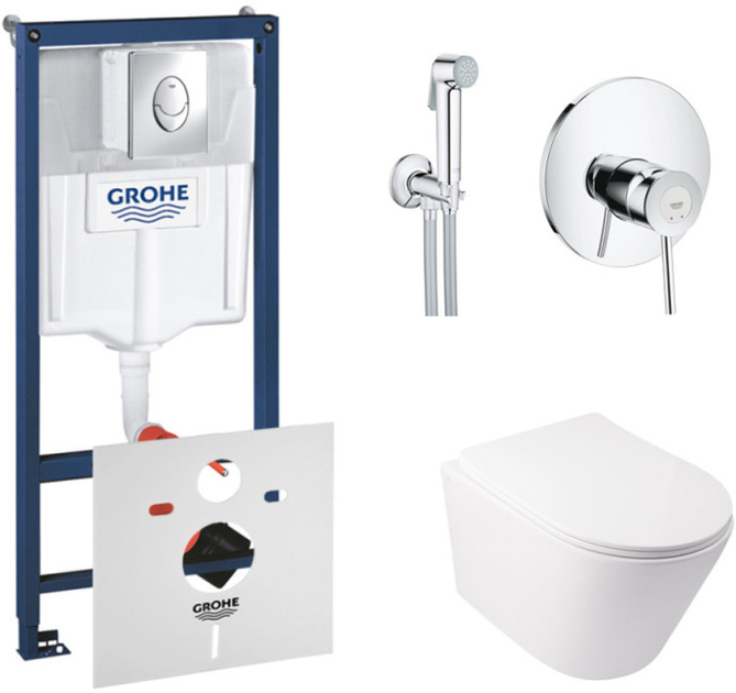 Инсталляция GROHE Rapid SL 38721001 + унитаз QTAP Swan QT16335178W с ...