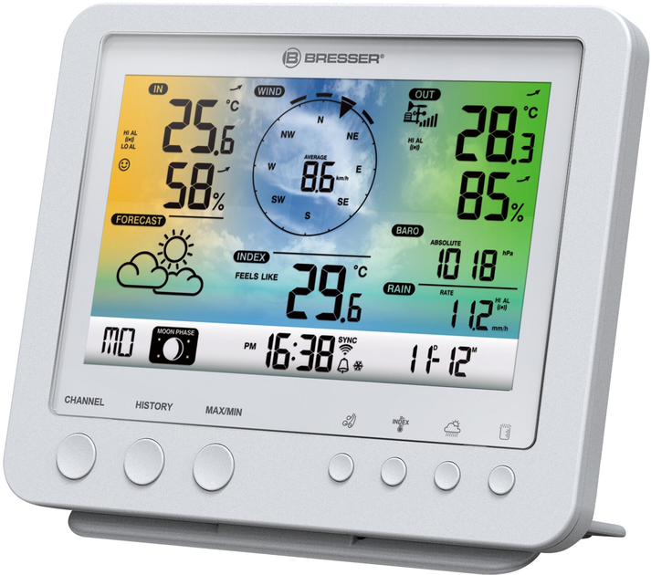 Метеостанция Bresser Weather Center 5-in-1 Wi-Fi Profi Sensor Color White - изображение 3