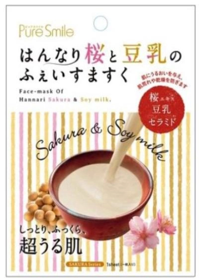 Маска для лица Pure Smile Essence сакура и соевое молоко 23 мл (4526371101079) 