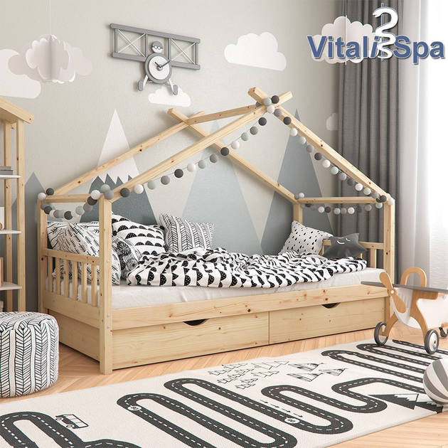 Кровать домик с ящиками VitaliSpa, 90x200, дерево – фото, отзывы ...