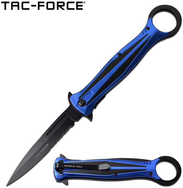 Нож Tac-Force TF-986BL Черно-синий - изображение 2