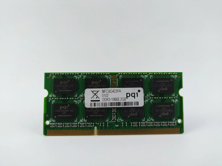 Оперативная память для ноутбука SODIMM PQI DDR3 2Gb 1066MHz PC3-8500S (MFCBG423PA) 4434 Б/У - изображение 1