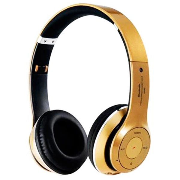 Bluetooth наушники с микрофоном MP3 FM S460 золотистые - Фото 1 Bluetooth наушники с микрофоном MP3 FM S460 золотистые - изображение 1