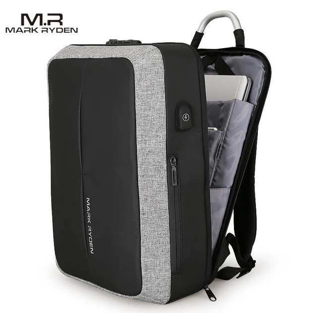 Рюкзак міський Mark Ryden Case MR6832 G для ноутбука 15,6" з USB об'єм 20 л. Сірий (із вбудованим замком) - Фото 2 Рюкзак міський Mark Ryden Case MR6832 G для ноутбука 15,6" з USB об'єм 20 л. Сірий (із вбудованим замком) - зображення 2