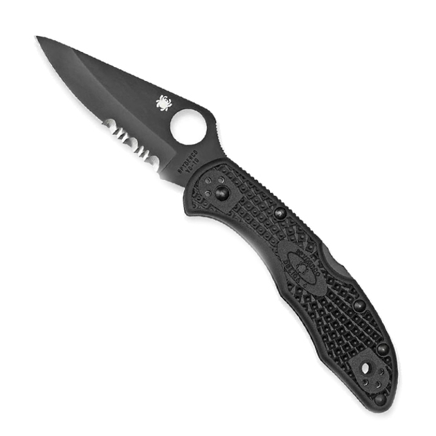 Ніж Spyderco Delica 4 Black Blade полусеррейтор C11PSBBK - зображення 2