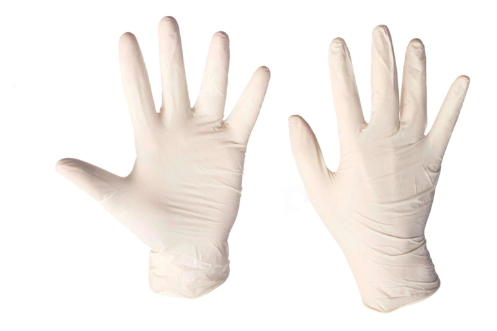 Перчатки латексные опудренные MERCATOR MEDICAL Santex Powdered белые размер M (100 шт) - изображение 2