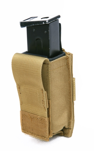 Подсумок для пистолетного магазина одинарный молле Pantac Molle 9mm Single Mag Pouch With Hard Insert PH-C222, Cordura Crye Precision MULTICAM - изображение 1