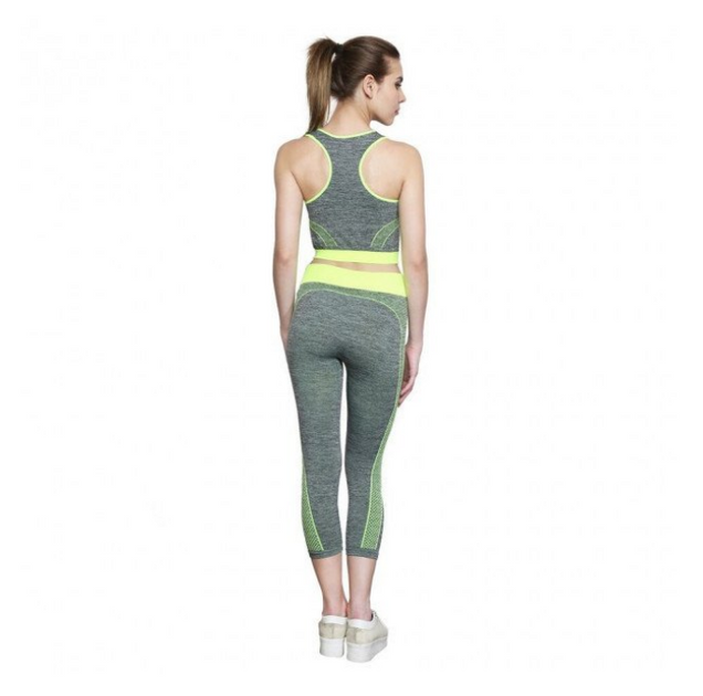 Костюм для Йоги и Фитнеса Yoga Sets топ и лосины Green/Gray One Size - изображение 6