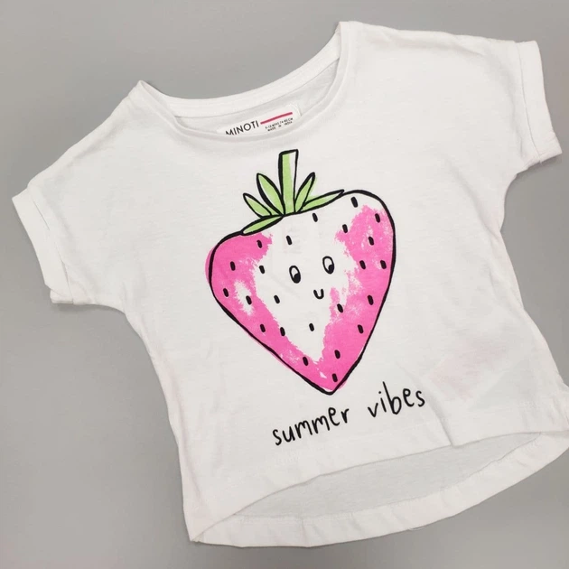 Футболка для дівчинки з коротким рукавом Minoti 2TTEE07 Summer Vibes 80р. Білий - Фото 1 Футболка для дівчинки з коротким рукавом Minoti 2TTEE07 Summer Vibes 80р. Білий - зображення 1