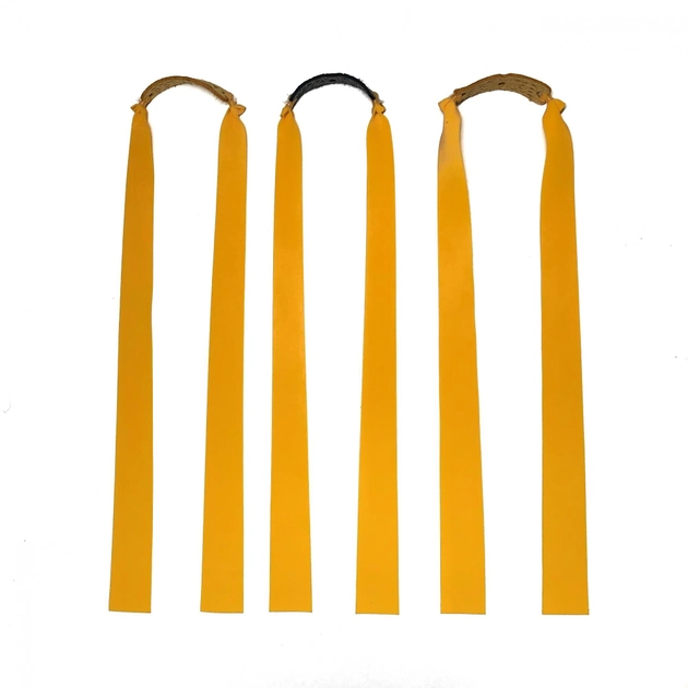 Комплект плоских резинок для рогатки Dext 3шт натуральный латекс желтая - изображение 1