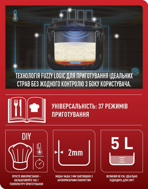 Мультиварка TEFAL Essential Cook RK321A34 - зображення 4