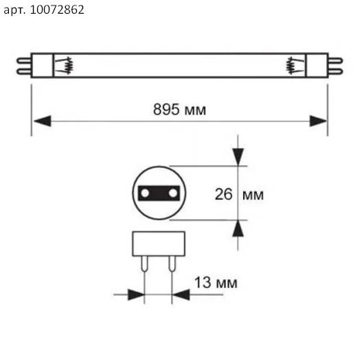 Лампа ультрафиолетовая бактерицидная 55Вт G13 895мм HNS OSRAM - зображення 2