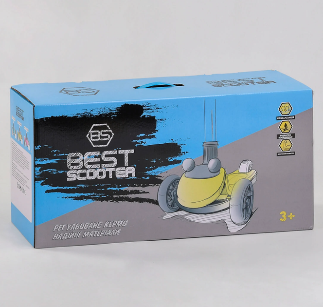 Самокат трехколесный Best Scooter складной алюминиевый руль, 3 колеса PU со светом Pink (102029) - изображение 2