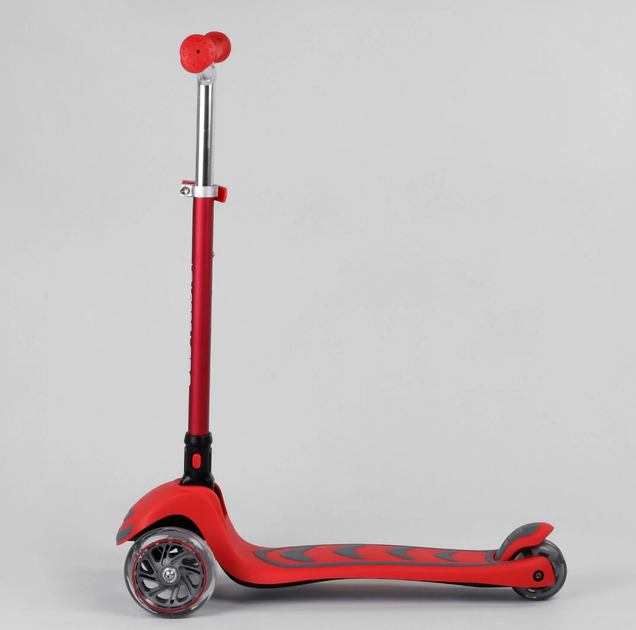 Самокат триколісний Best Scooter складне алюмінієве кермо, 4 колеса PU зі світлом Red (99639) - Фото 3 Самокат триколісний Best Scooter складне алюмінієве кермо, 4 колеса PU зі світлом Red (99639) - зображення 3