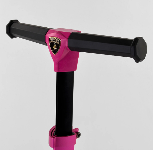 Самокат Lamborghini триколісний складне алюмінієве кермо, колеса PU зі світлом Pink/Black (101284) - зображення 6