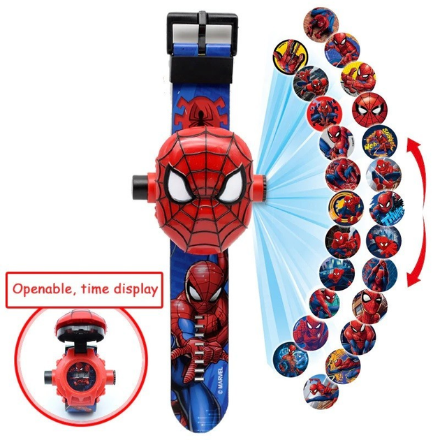 Часы наручные детские с 3d проектором "Spiderman (Человек-паук)" 1002 ...