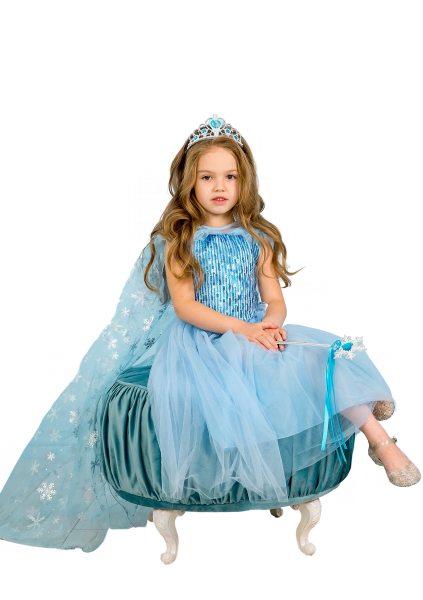 Платье Эльзы без рукавов с пайетками по груди 5 лет (110 см) 3215-light blue голубой цвет - Фото 3 Платье Эльзы без рукавов с пайетками по груди 5 лет (110 см) 3215-light blue голубой цвет - изображение 3