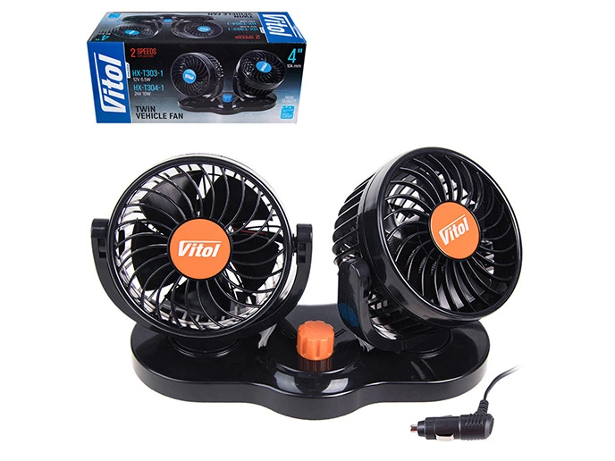 Автомобильный вентилятор 24V 4" Vitol HX-T304-1 10W двойной две скорости - изображение 4