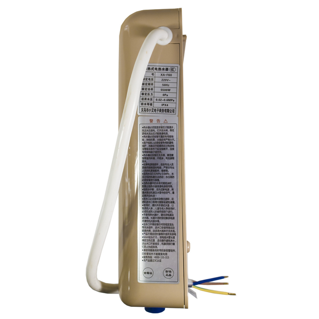 Проточный водонагреватель c душем Nux XA-F60 Gold с цифровым дисплеем IPX4 5500В 50Гц электрический бойлер - изображение 5