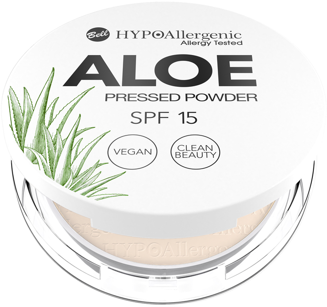 Акція на Пудра пресована Bell Aloe Pressed Powder SPF15 01 Hypo Allergenic 5 г від Rozetka