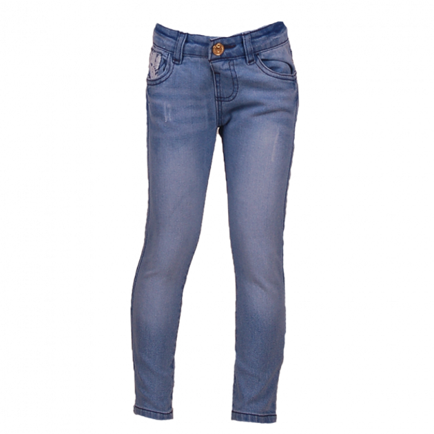 Джинсы с вставками кружева 7 лет (122 см) Z 60150-jeans голубой цвет 