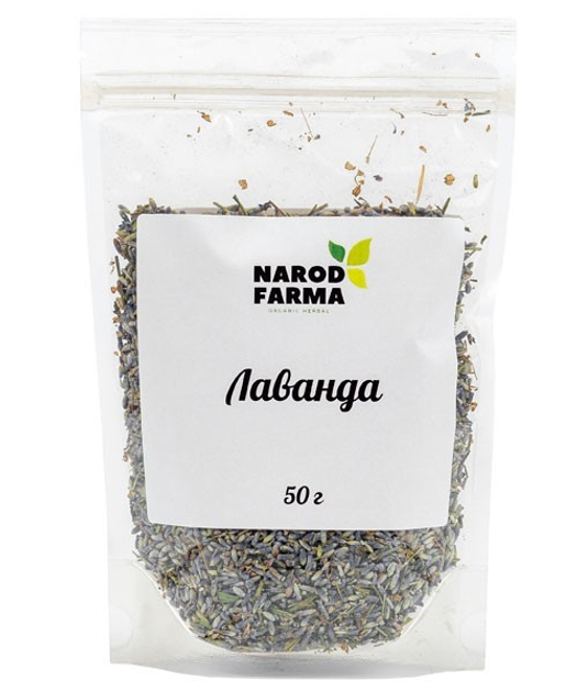 Цветочный Чай Лаванда NarodFarma цветки 50 г - изображение 1