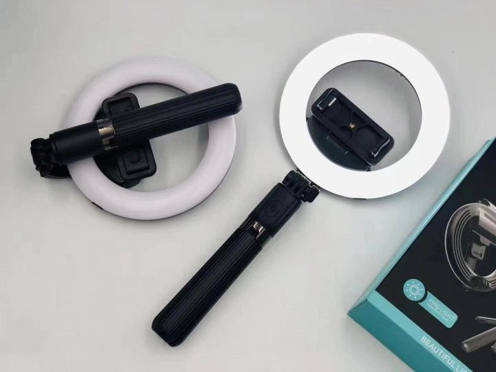 Монопод для селфи с кольцевой LED лампой Selfie stick L07 7332 на складной на треноге с Bluetooth пультом - изображение 6