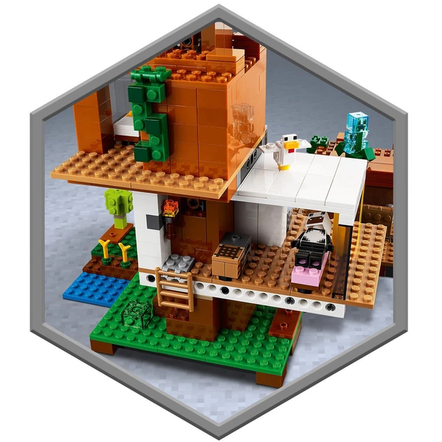 Zestaw klocków LEGO Minecraft Nowoczesny domek na drzewie 909 elementów (21174) - obraz 11