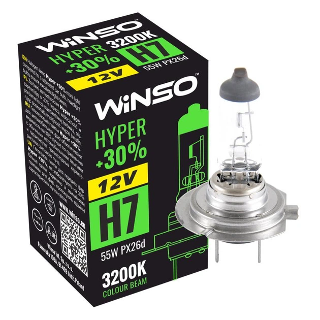 Галогеновая лампа Winso 712700 H7 Hyper + 30% 12V 55W Px26d 1шт (5486 ...