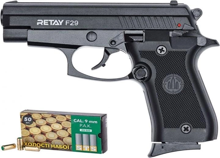 Пістолет стартовий Retay F29 кал. 9 мм. Колір - Black - зображення 1