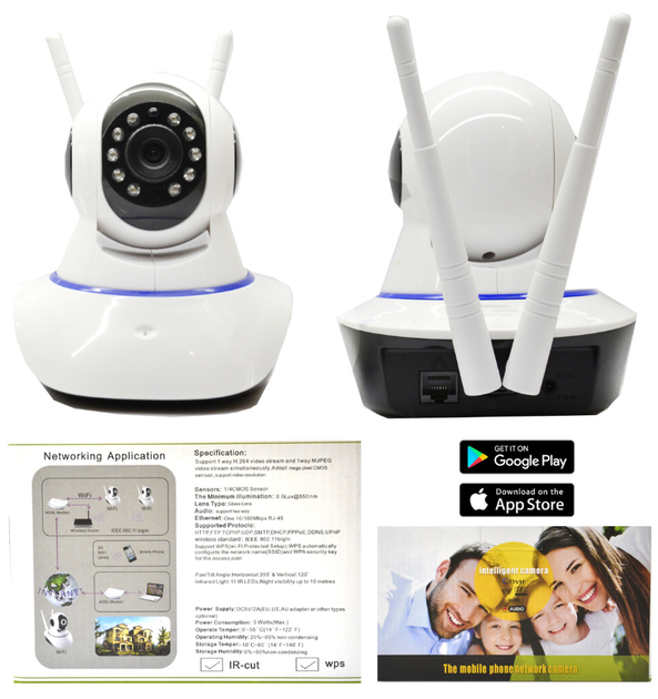 IP онлайн смарт камера SmartCam для видео наблюдения к телефону через Wi-Fi для смартфона со звуком Поворотная - изображение 5