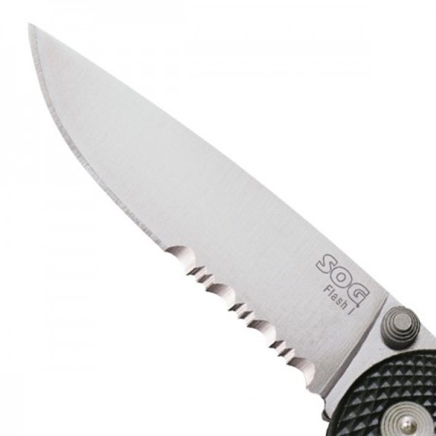 EDC нож SOG FLASH I Satin / Drop Point / Partially Serrated FSA97-CP - изображение 2
