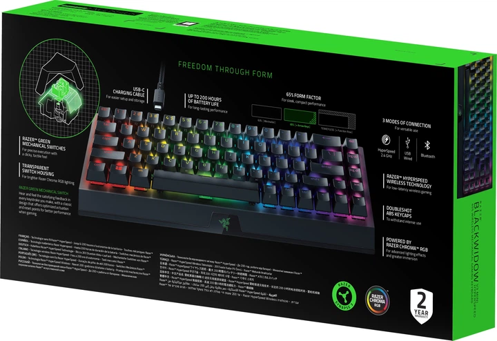 Клавиатура беспроводная Razer BlackWidow V3 Mini Hyperspeed Green