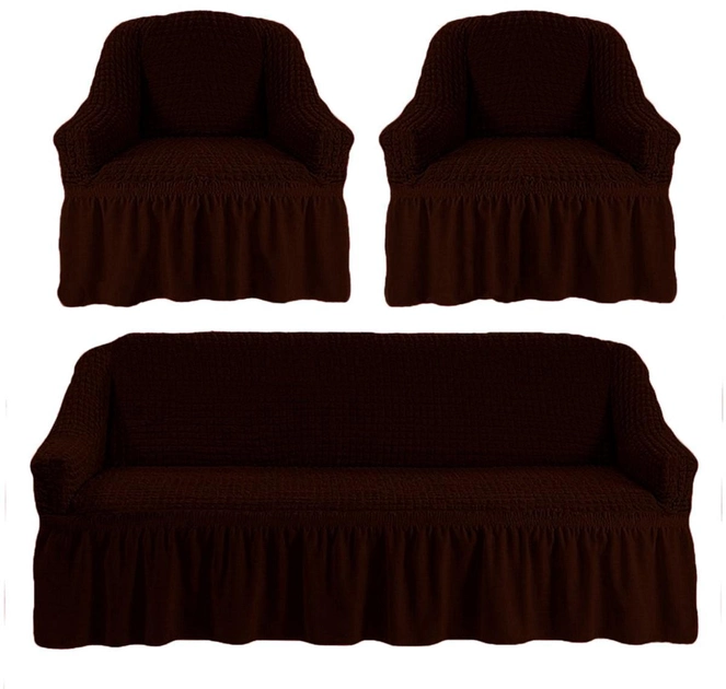 Чехлы для мебели Love You диван и два кресла (3+1+1) 38 Черный шоколад (ly181113) (4820000181113) - изображение 1