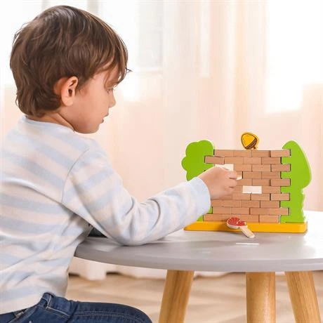 Дерев'яна настільна гра Viga Toys Стіна з цеглинок (6971608445668) - зображення 6