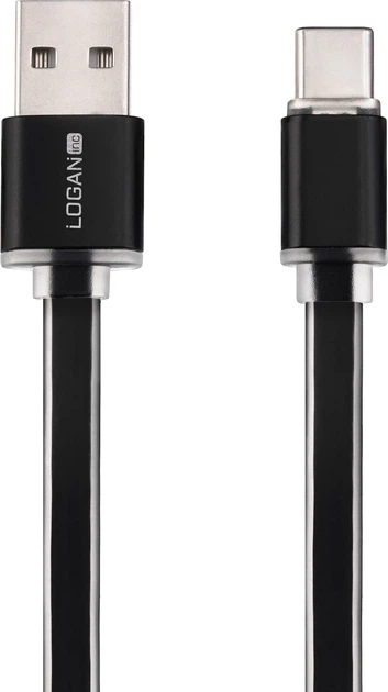 Кабель Logan USB Type-C - USB 2.0 Type A 1 м Black (EL120-010BK) – фото ...