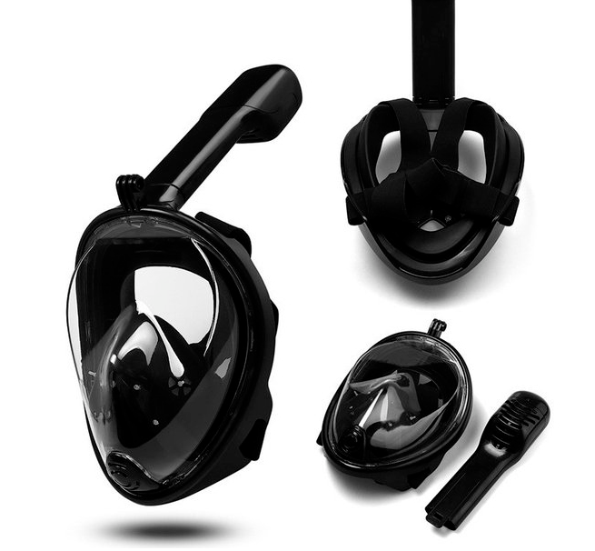 Маска для снорклинга Seagard Easybreath-II полнолицевая с креплением для экшн камеры размер L/XL Черная - изображение 7