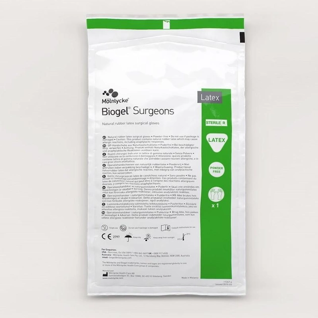 Перчатки хирургические стерильные Molnlycke Biogel Surgeons XL (9) - изображение 2