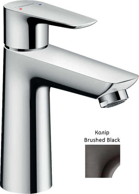 Смеситель для умывальника Hansgrohe Talis E 110 с донным клапаном pop-up черный матовый хром 71710340 - изображение 2