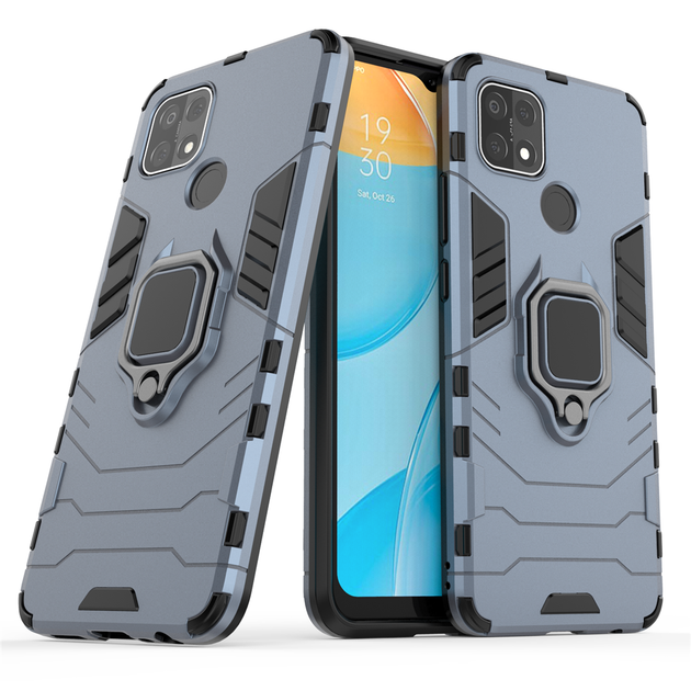 Чехол Fiji Ring для Oppo A15 / A15s бронированный бампер с кольцом темно-синий - Фото 1 Чехол Fiji Ring для Oppo A15 / A15s бронированный бампер с кольцом темно-синий - изображение 1
