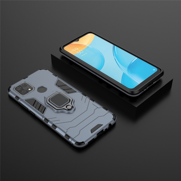 Чехол Fiji Ring для Oppo A15 / A15s бронированный бампер с кольцом темно-синий - Фото 4 Чехол Fiji Ring для Oppo A15 / A15s бронированный бампер с кольцом темно-синий - изображение 4