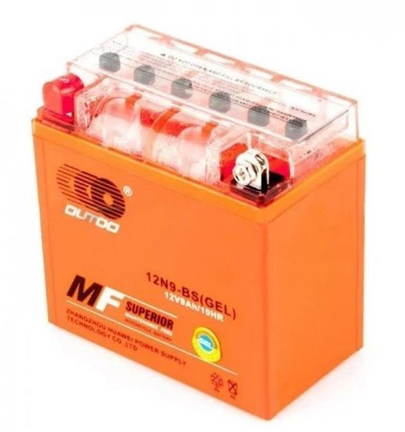 Аккумулятор Outdo (Аутду) Moto 12v 9A 12N9L-BS GEL 135 х 75 х 139 ...