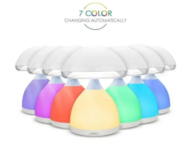Нічник для дому UKC HUIAN HC-868 Colorful EYE mushroom lamp LED USB 7 colors світильник гриб, м'який лід нічник, лампа яка змінює колір Білий - зображення 2