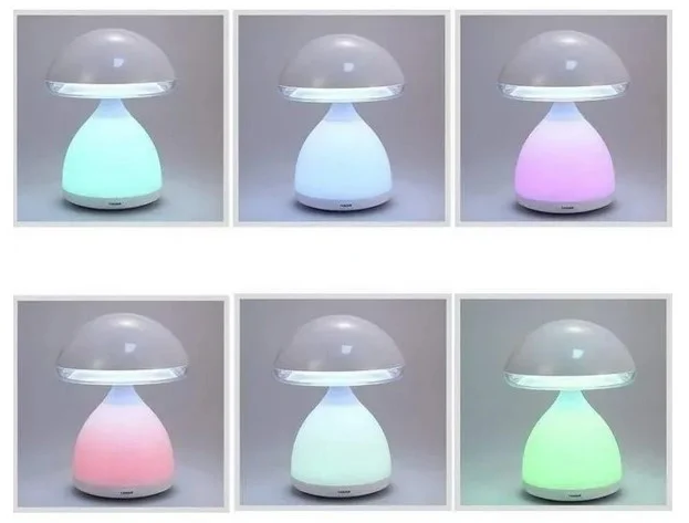 Нічник для дому UKC HUIAN HC-868 Colorful EYE mushroom lamp LED USB 7 colors світильник гриб, м'який лід нічник, лампа яка змінює колір Білий - зображення 3