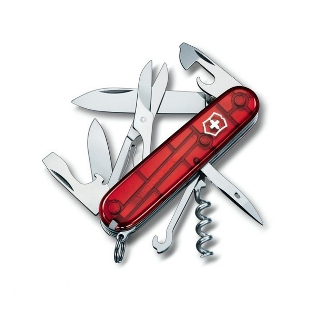 Нож Victorinox Climber, красный полупрозрачный - зображення 1