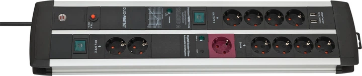 Listwa antyprzepięciowa Brennenstuhl Premium Protect-Line z filtrem EMI/RFI USB-5V/3100 mA (1392000230) - obraz 2