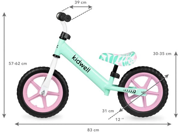 Rowerek biegowy Kidwell REBEL CH-1238 Miętowy (5901130074457) - obraz 4