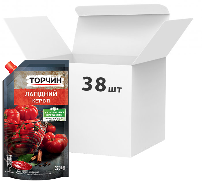 Упаковка кетчупа ТОРЧИН Нежный 270 г х 38 шт (7613036160698) – купить в ...