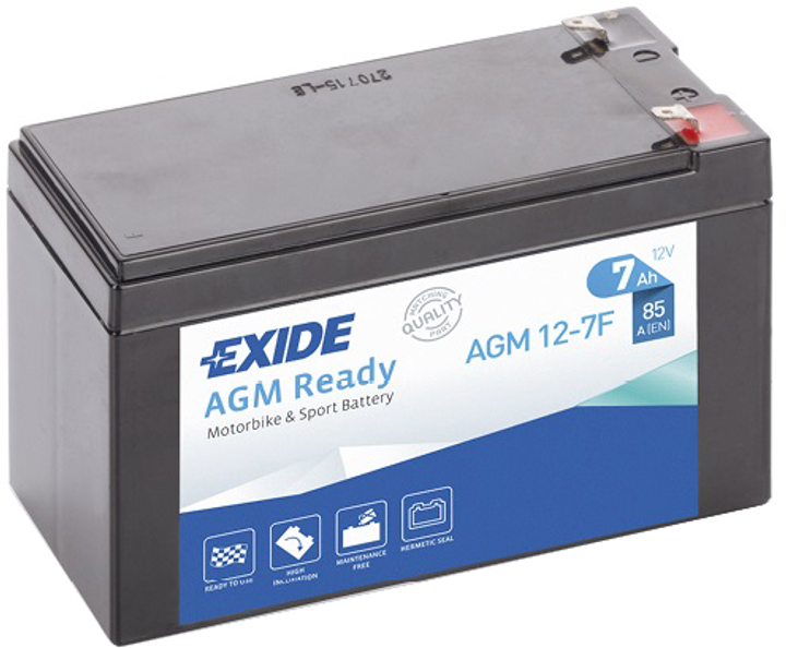 Мото аккумулятор Exide Ready AGM 7 Ah 85EN (AGM12-7F) - изображение 1